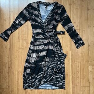 BCBGMaxAzria Long Sleeve Wrap Midi Dress